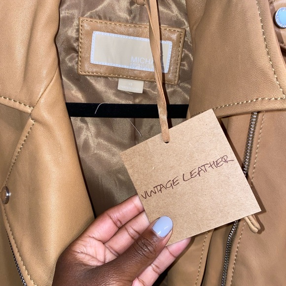 Micheal Kors Manilla Leather Moto Jacket XS - Picture 6 of 7